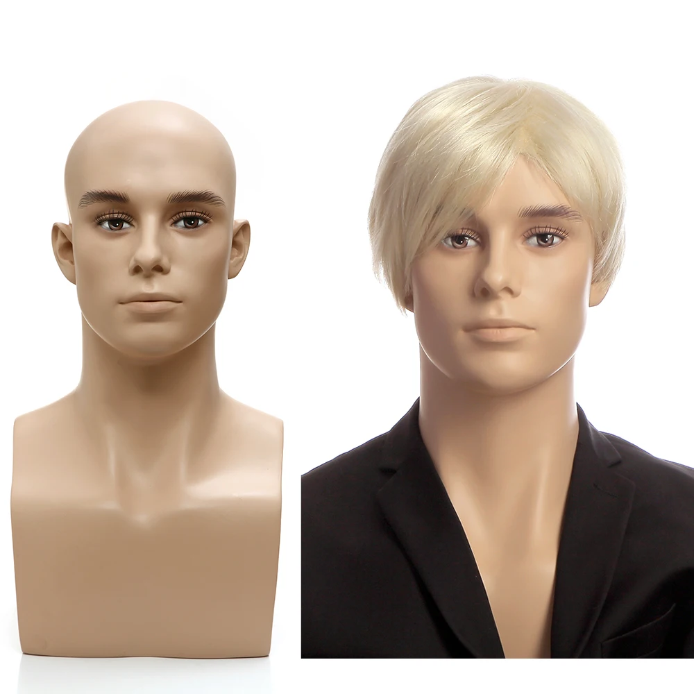 H1115  Male head mannequin realistic shoulder head for wig display