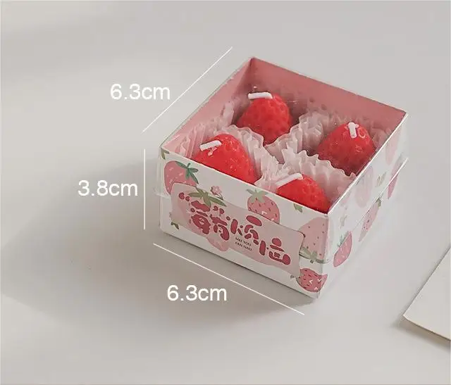 Wholesale Popular Exquisite Luxury Design Hand-made Strawberry Shaped Soy Wax Scented Candle As Gift Set