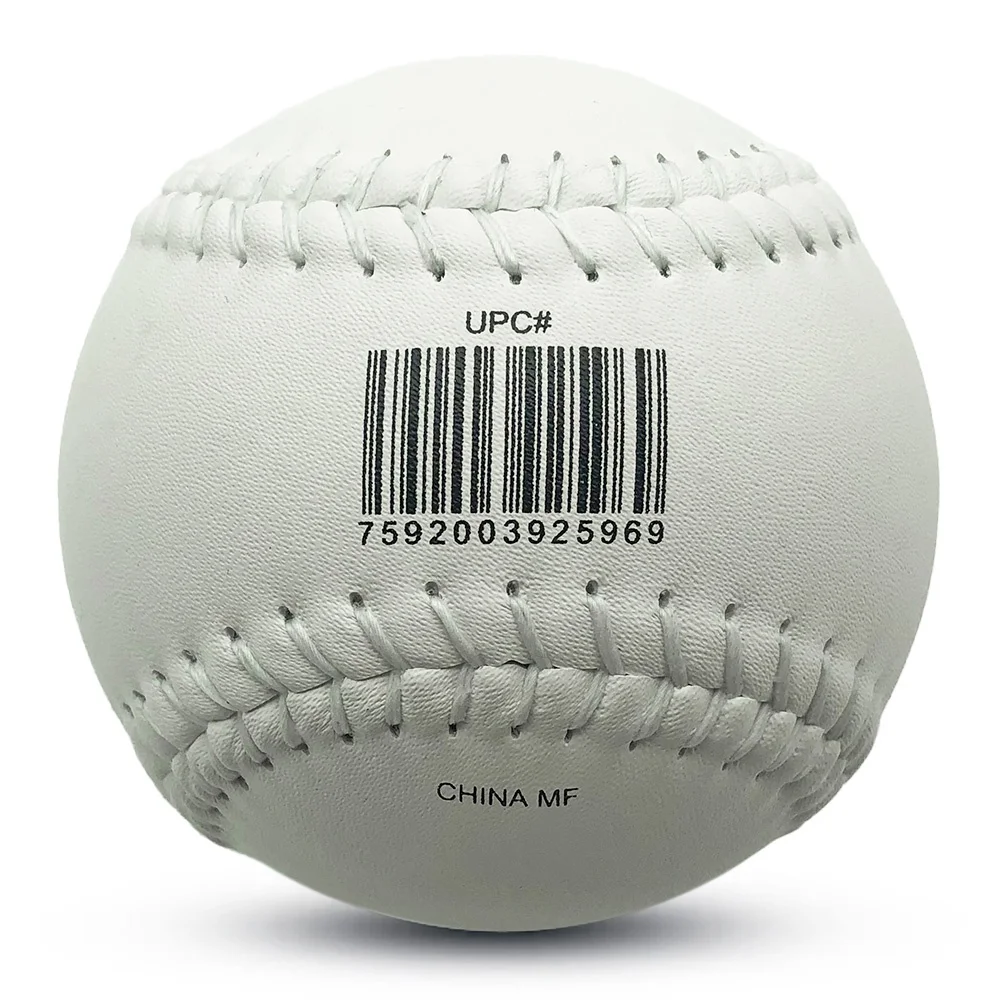 12 inch White Split Leather Softball Ball Cork Core SlowPitch Softball for training SB-120I