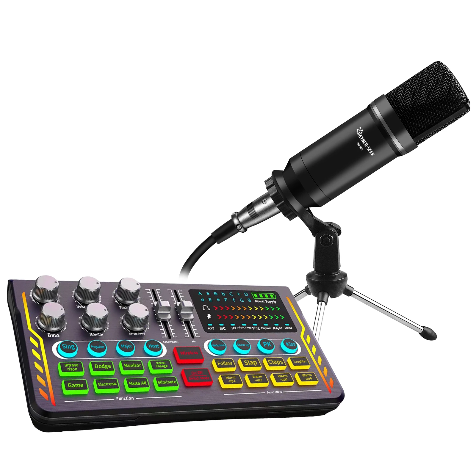 USB цифровой аудиомикшер XLR, Настольная запись, микрофон и монитор, наушники для пения