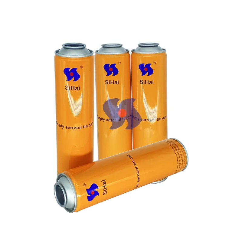 Factory price Metal refrigerant butune gas Diameter 52X195mm necked-in aerosol tin cans