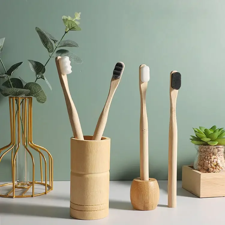 Natural bamboo charcoal soft bristle black brush bamboo toothbrush wooden bamboo handle toothbrush wholesale for hotels