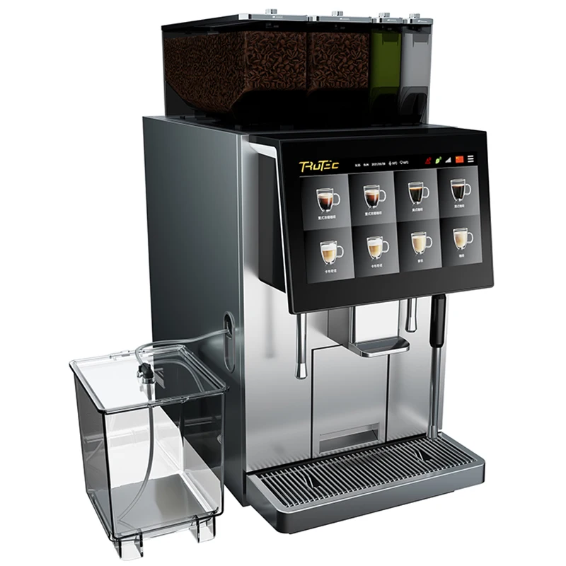 Office Hotel One Touch Milk Foam Rod Commercial Coffee Machine with Milk Cooler for USA CA Market