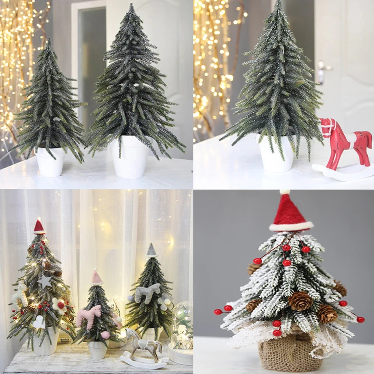 Professional Custom Christmas Tree Small White Christmas Tree Artificial Home Decoration Carton Plastic Table Top Christmas Tree