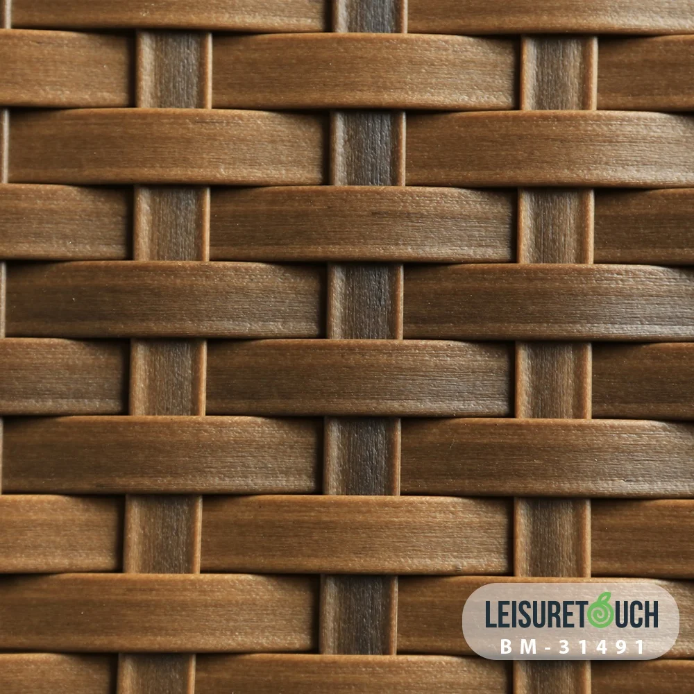 Outdoor Bamboo LooK Furniture PE Faker Wicker Synthetic Rattan Roll Material Artificial Plastic Rattan