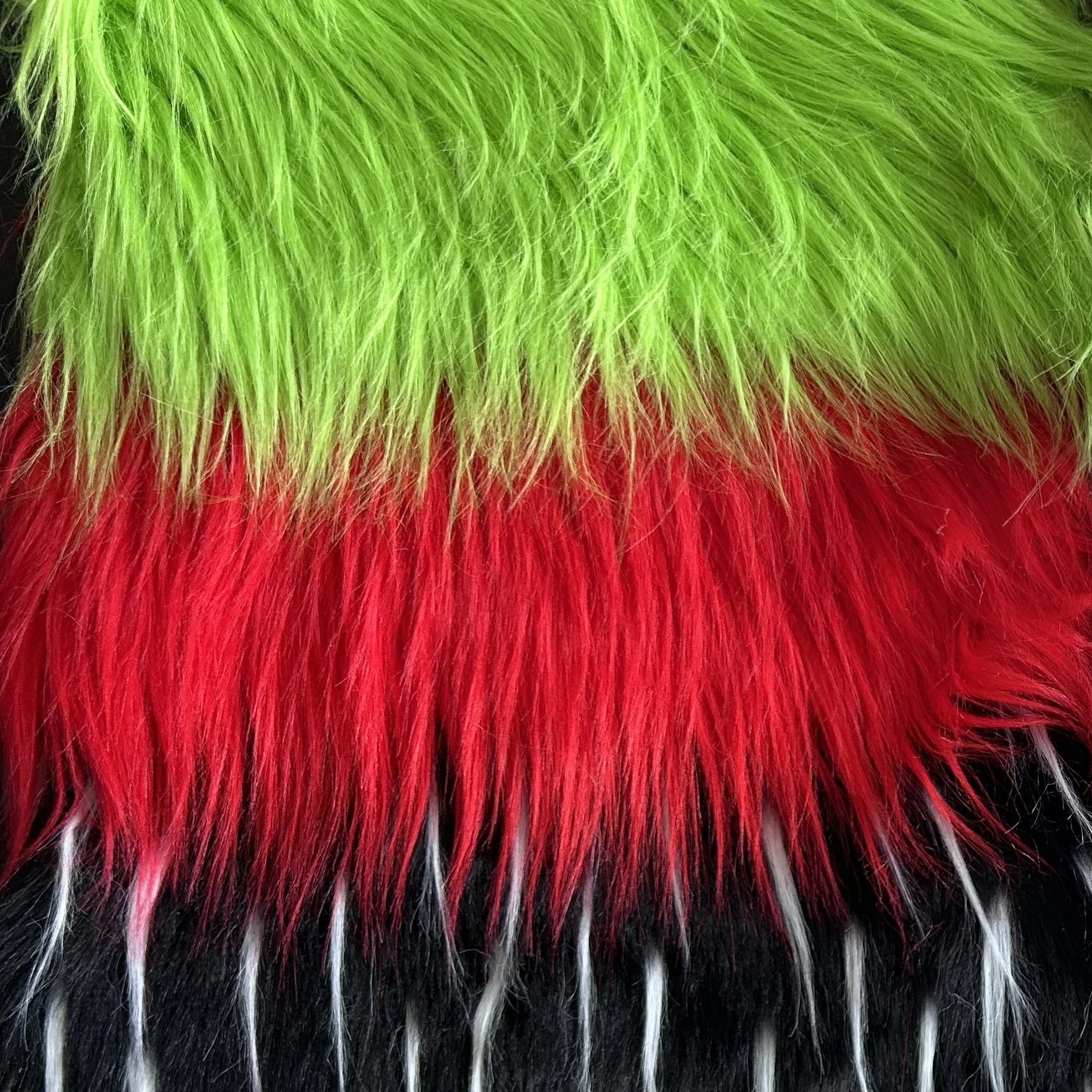 Factory Best Polyester Modacrylic, Shaggy Faux Fox Wolf Fur Fabric By The Yard Long Pile Animal Fur Fabric/