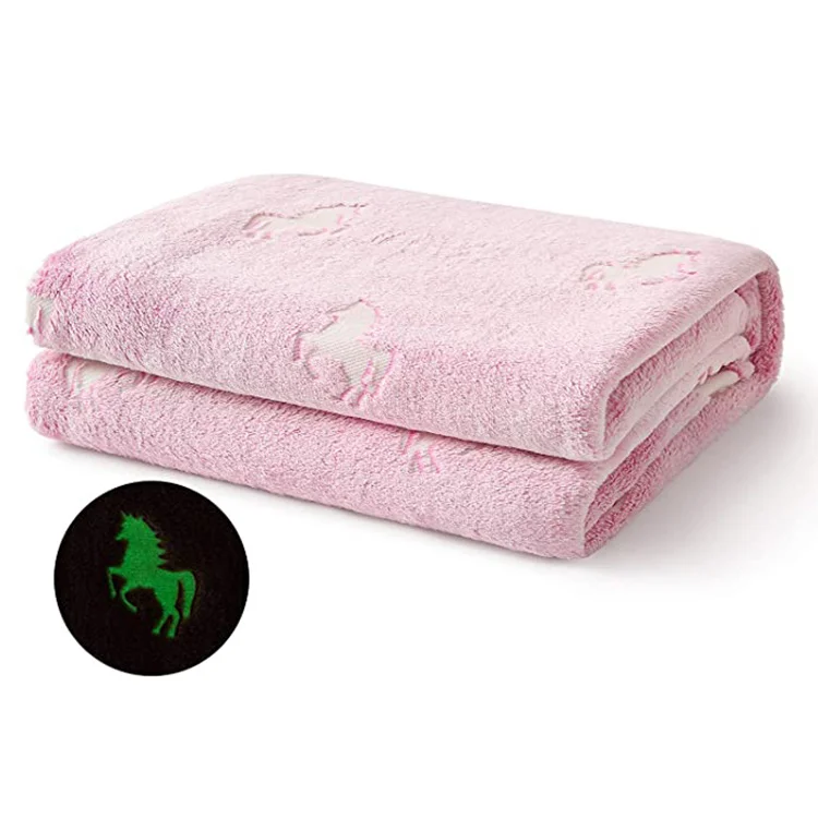 
New Pink Unicorn Pattern Luminous Quilt Cover Glow in The Dark Duvet Cover for Kids Weighted Blanket 