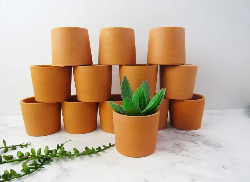10 Pack Mini Terracotta Bulk Pots Uncoated  Clay Pots Ceramic Succulent Mini Cactus Plant Pot for Home Living Hotel Room Indoor