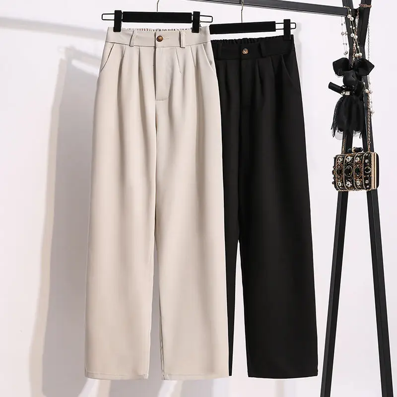 Loose Casual Womens Pants Woolen Pants Straight Tube Nine Minutes Cigarette Tube Radish Harem Pants