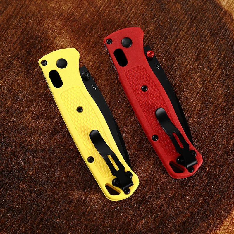 Bugout 535 pocket knife axis manual folding knife S30V titanium coated blade nylon glass fiber handle outdoor knives red yellow