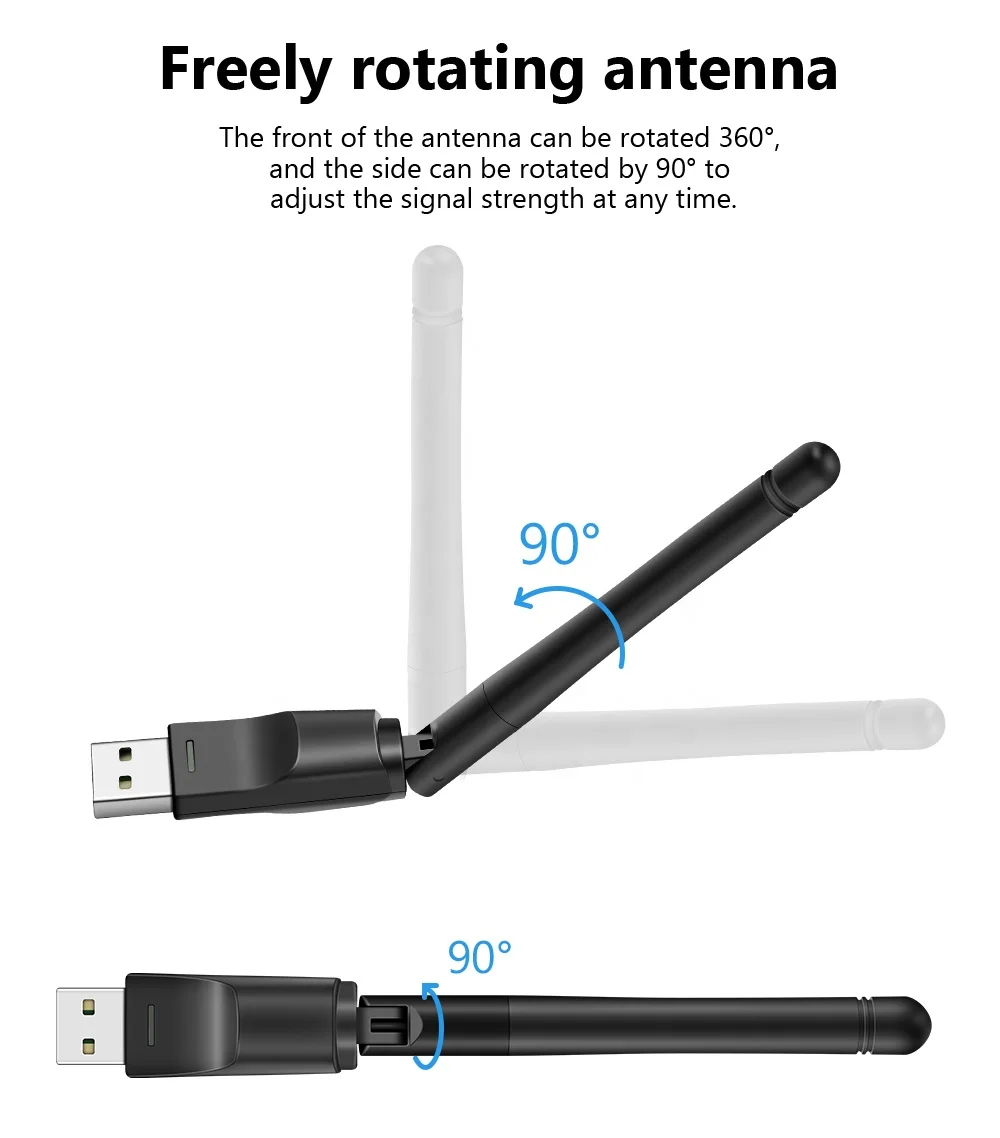 original manufactory MT7601 usb wifi adapter with 2dBi antenna 150Mbps high gain wifi dongle