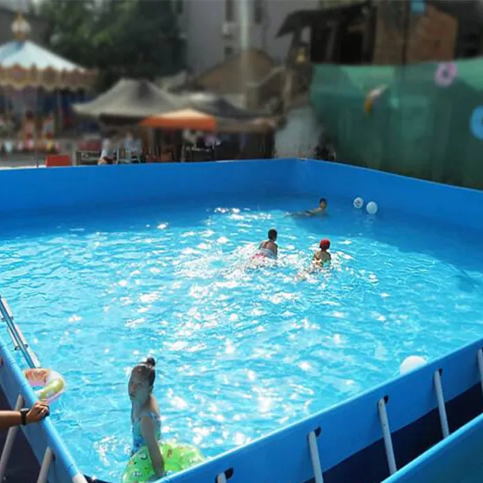 Простой в установке бассейн со стальной рамой, металлическая рама над землей