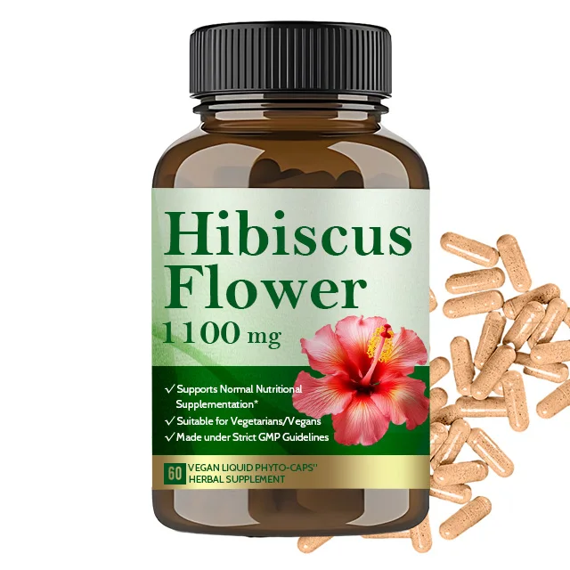ODM/OEM Herbal Immune Boost Supplement Antioxidant and Blood Pressure Support Hibiscus Capsules for Adults