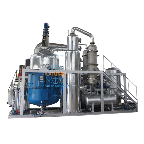 Tire Plastic Pyrolysis Oil Refining Waste Oil To Diesel Distillation Plant