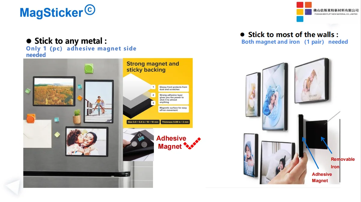 Removable Magnetic Tape with Adhesive Backing,100X100mm Magnet Sheets for Home,Office,School,Retail Displays,Most Surface