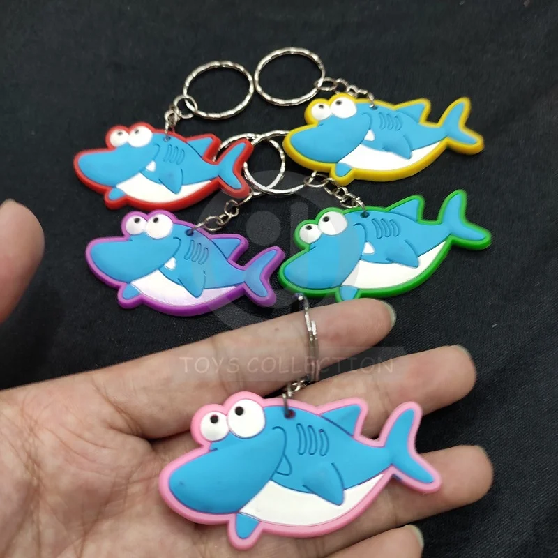 New Arrival PVC Charm  Sea Animal Toys Key Chain Dolphin Pendant Shark Keychain Toys For Vending Capsule