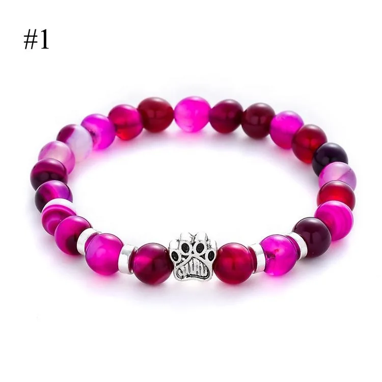 18 models 8mm volcanic stone tiger eye white turquoise natural stone elasticity beady bracelet