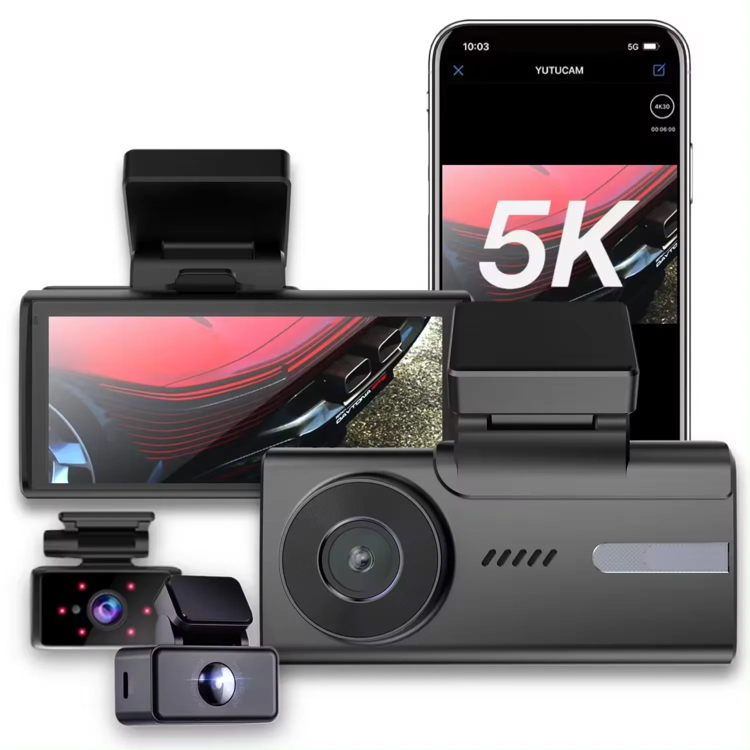 5K 3 видеорегистратор 5G wifi и задняя 4k Автомобильная камера Черный Ящик с GPS IMX415 чип