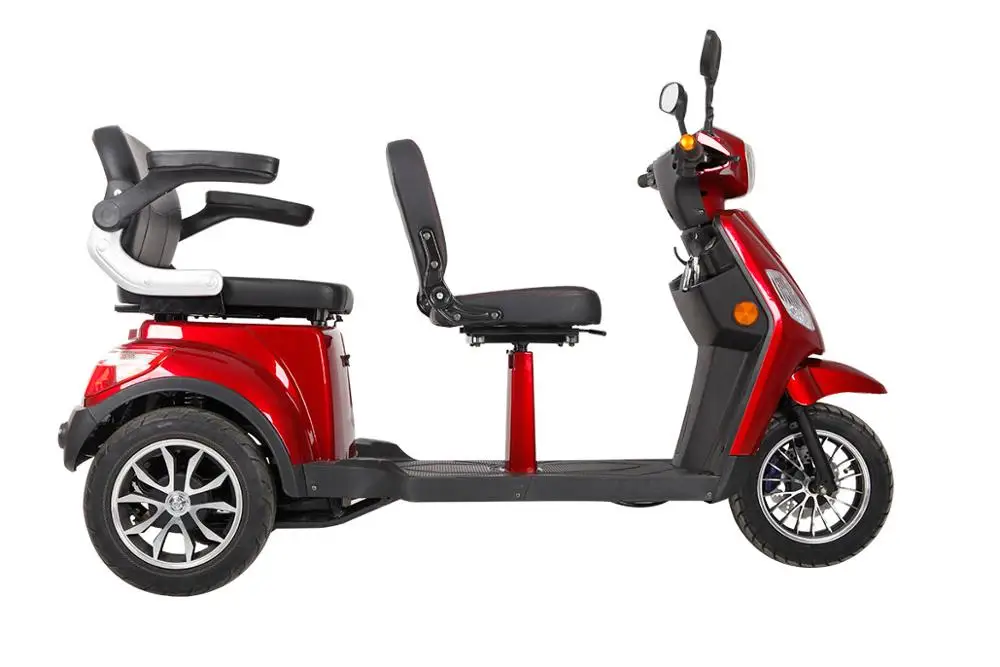 
500w Elderly disabled adult electric mobility tricycle scooter 3 wheel for 2 passengers 
