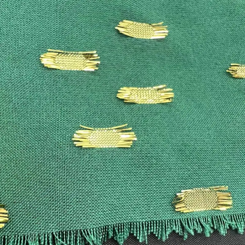 Yarn Dyed Gold Lurex 100Polyester jacquard Fabric cut flower chiffon fabric for blouse