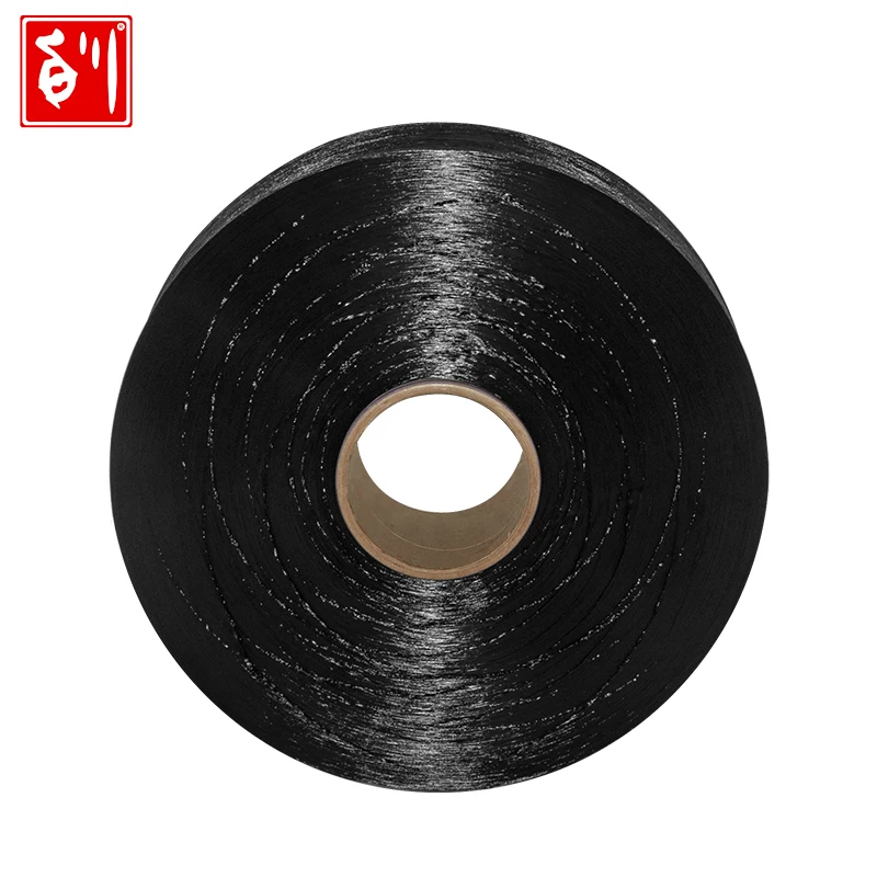Baichuan 100% polyester FDY yarn black color recycled polyester yarn dyed