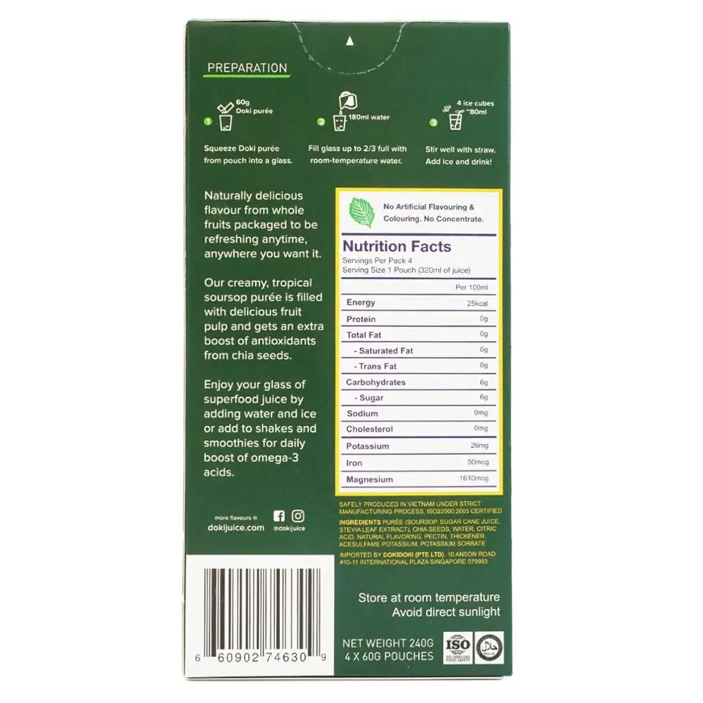 
Omega Drink - Soursop with Chia Seeds High in Fibre and Omega 