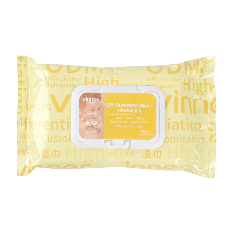 Горячая Распродажа, 60 шт., органические удобные биоразлагаемые бамбуковые влажные детские салфетки без стимуляции