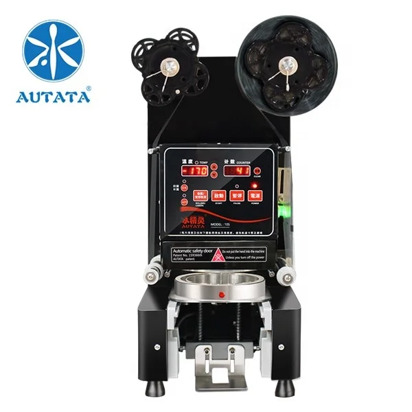 Wholesale Customizable AUTATA 120W Beverage Plastic Paper Cup Sealing Machine ATT-105 For Coffee Soya Bean Milk Food Equipment