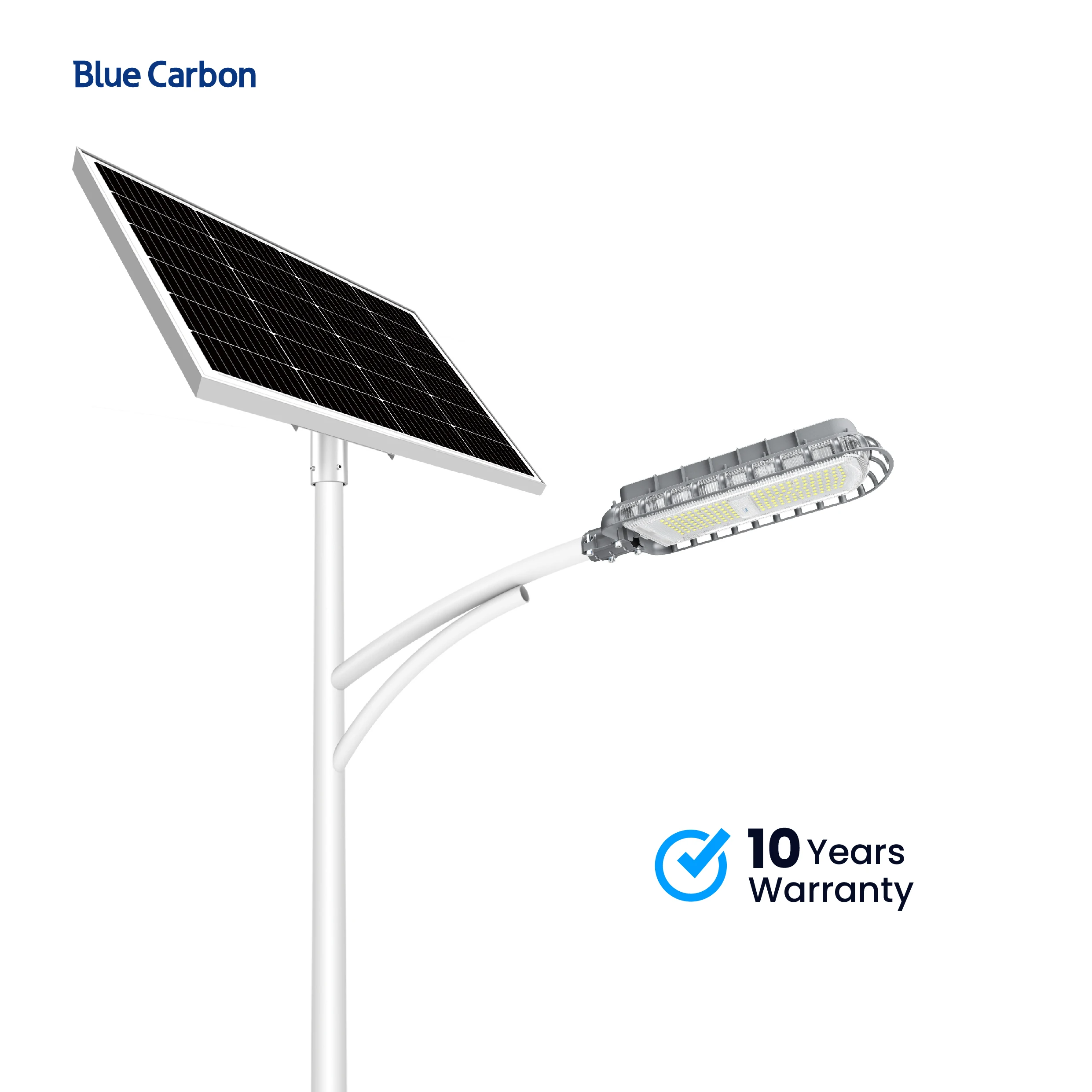 Blue Carbon Factory manufactured High Lumens Solar Lamp 10 Years Warranty 36W 65W LED Solar Street Light