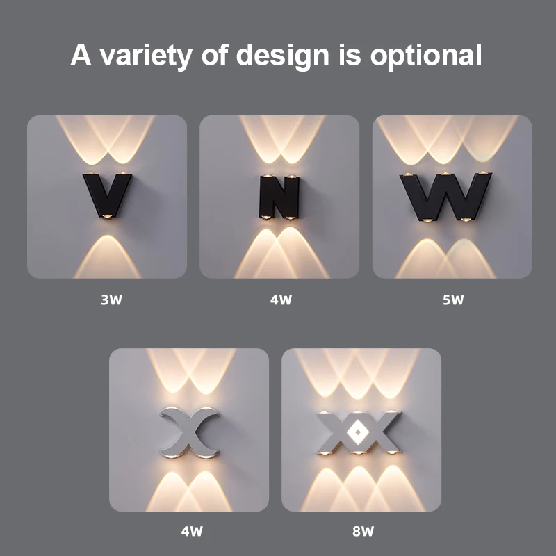 Ushine High Performance IP65 Garden Letter Wall Light Aluminum Waterproof Outdoor LED Wall Lamp