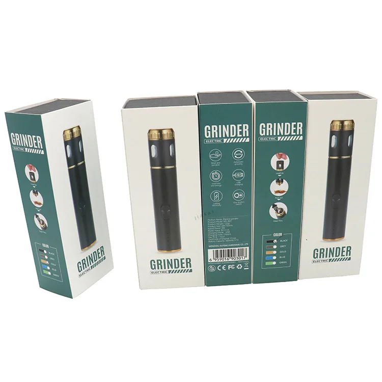 Portable Aluminium Electric Automatic Herb Grinder Pen USB Rechargeable Smoking Tobacco Grinder For Herb Spice