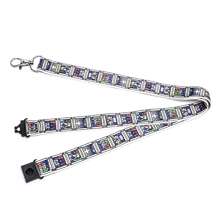 Lanyard manufacturer custom screen printing lanyard sublimation rainbow colors printing neck lanyard with logo