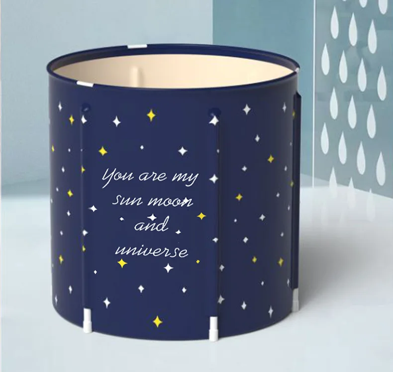 Portable Folding Bathtub Thickened Lightweight Sturdy Peach skin Insulation Pool Bathtub for Family Use