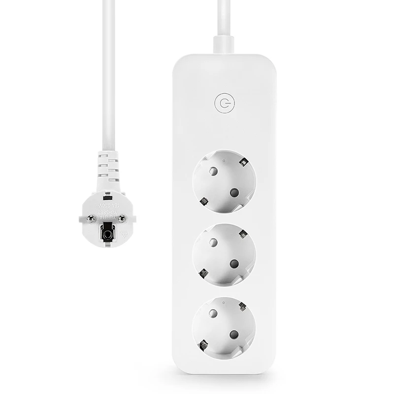 Three Outlet Smart Sockets Voice Control Electrical EU Power Strip Wireless extension cord with Timer