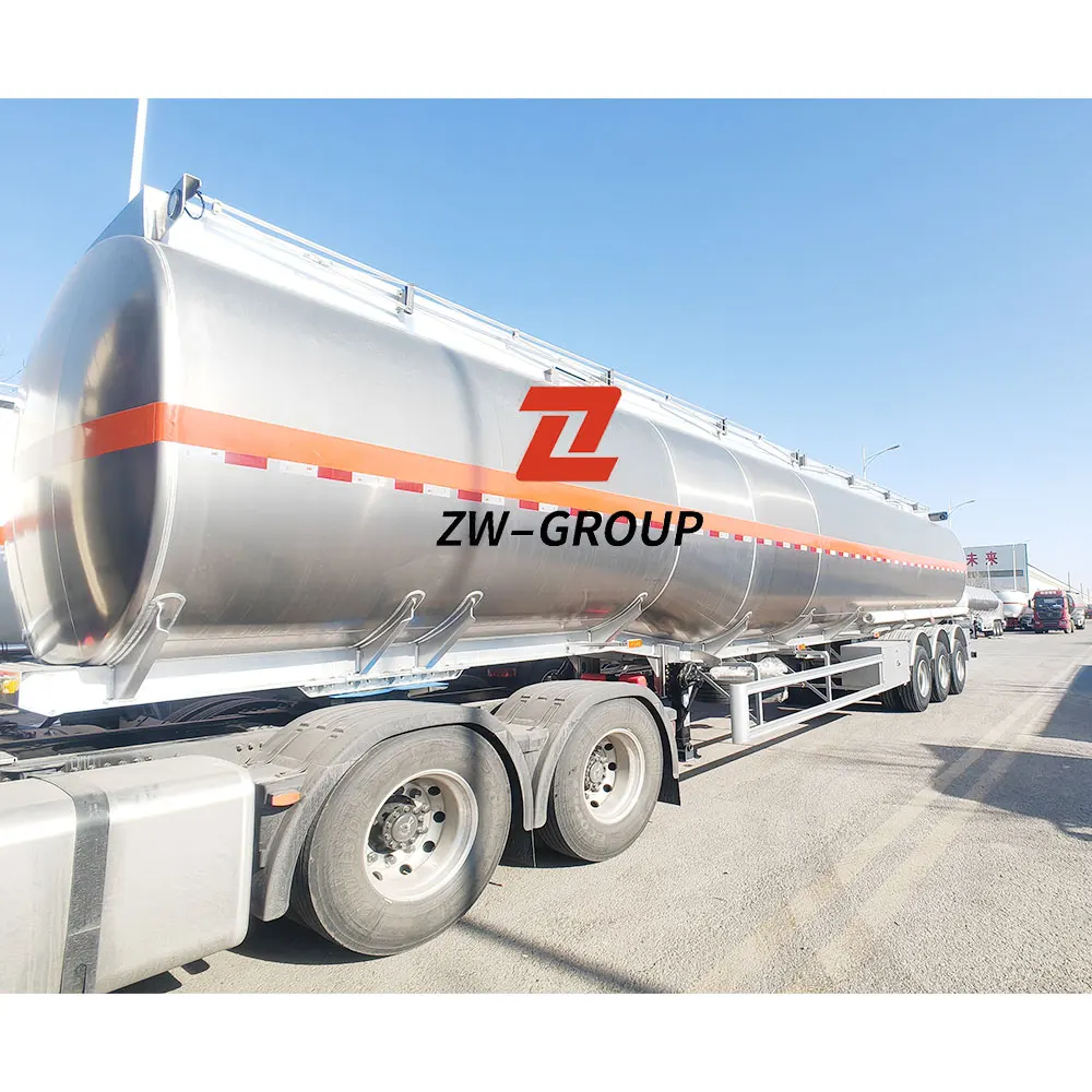 ZW Group 3 axle 45000 Liters Aluminum Alloy Fuel tanker semi trailer for Saudi Arabia