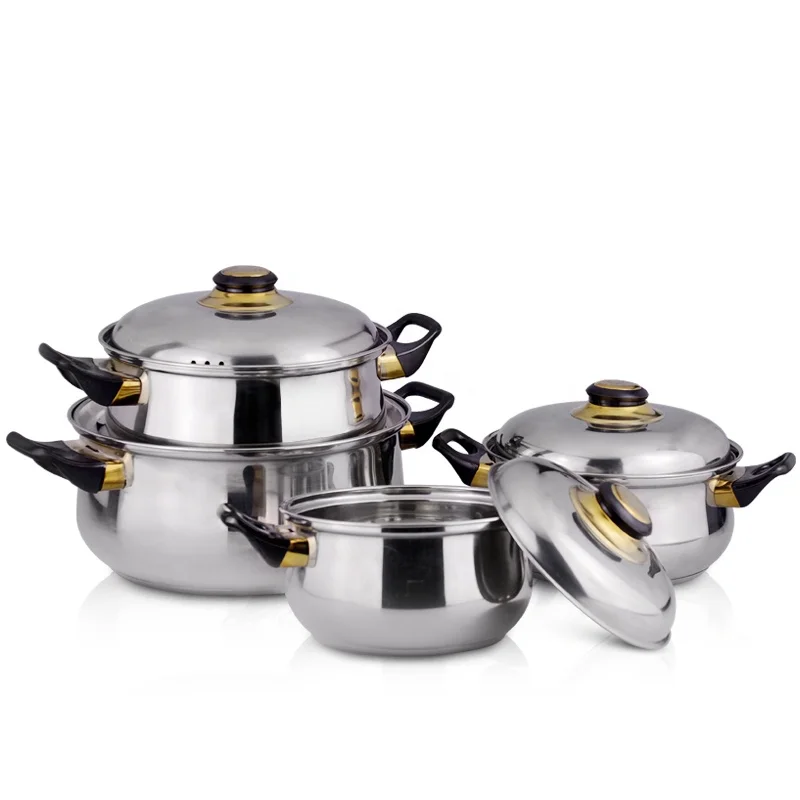 
Wholesale industrial 12pcs stainless steel cookware pots and pans set 