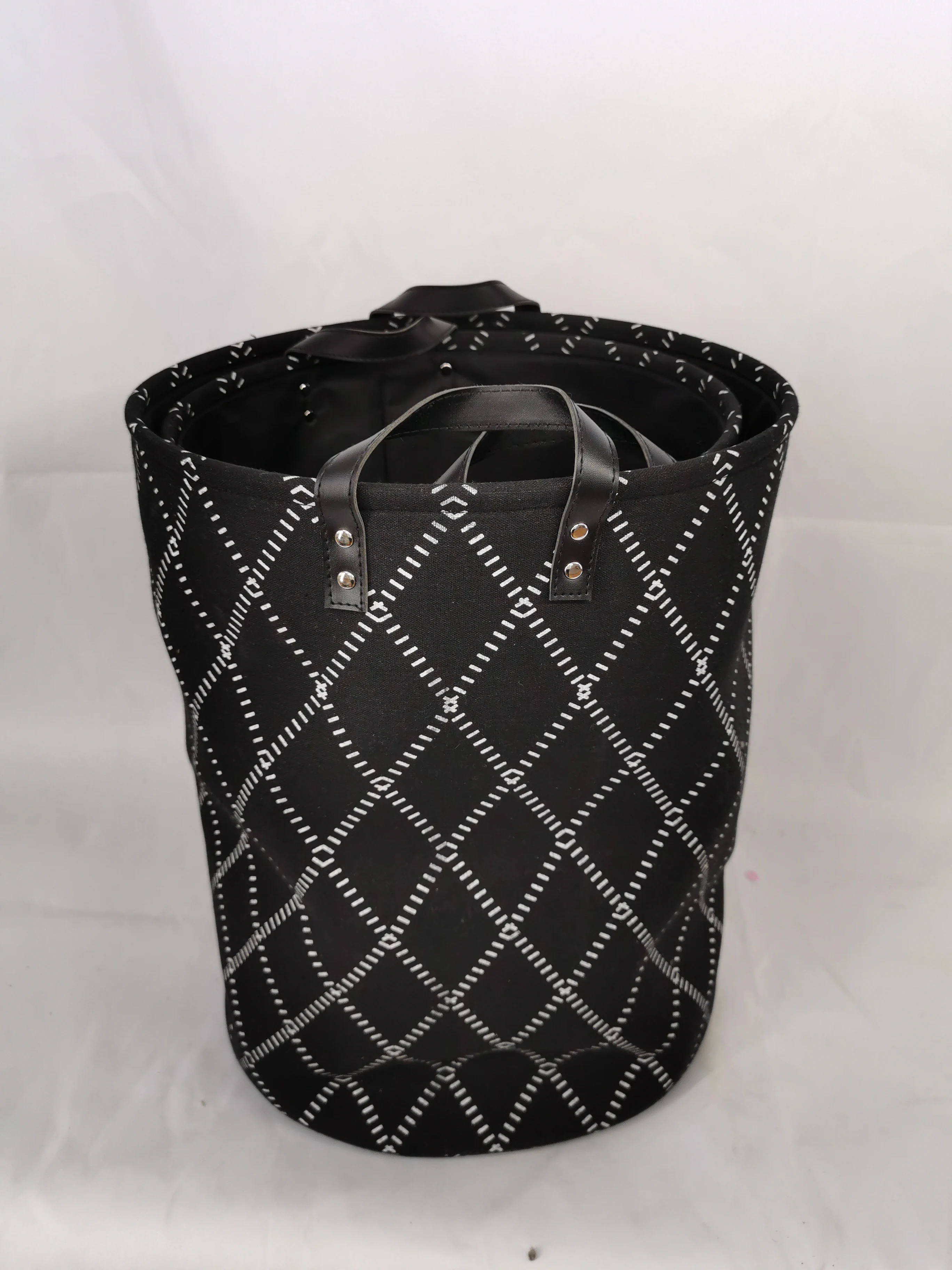 Custom wholesale fabric laundry basket home toy storage basket set hamper with handle