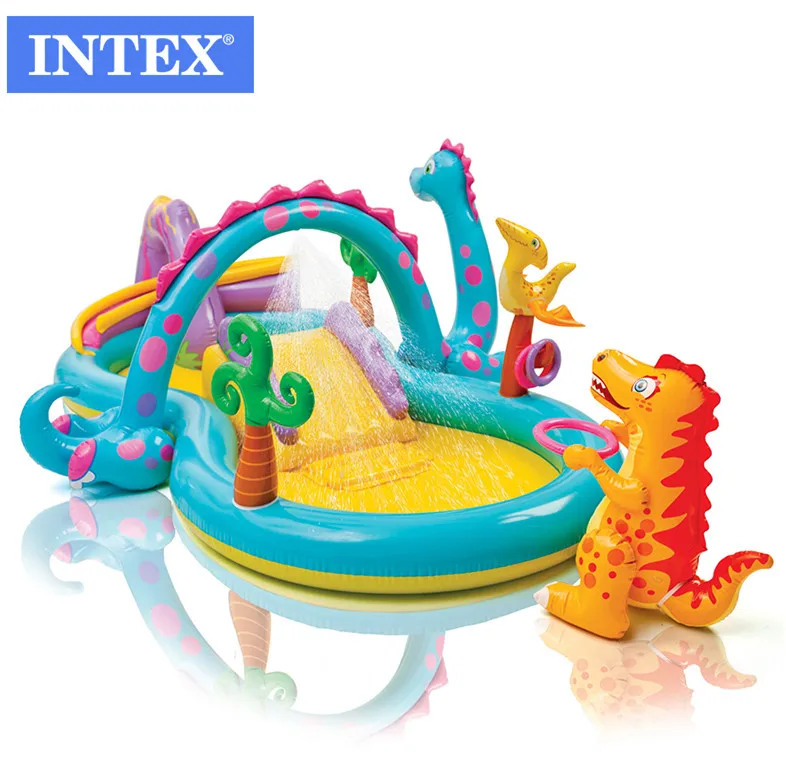 Factory wholesale INTEX 57135 dinosaur Park outdoor portable inflatable pool baby basin sea pool swimming water sprinkler pool
