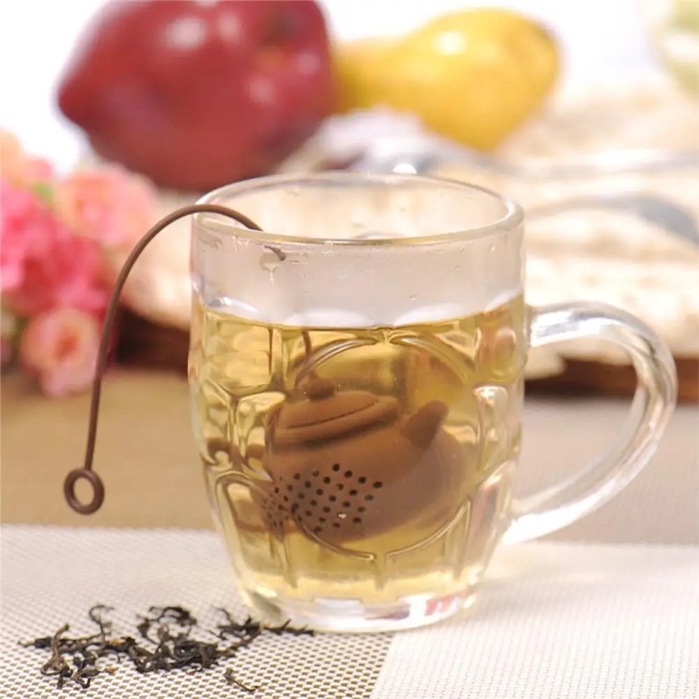 Silicone Teapot-Shape Tea Strainer Silicone Tea Bag Infuser Leaf Filter Diffuser Teaware Teapot Accessory Kitchen Gadget