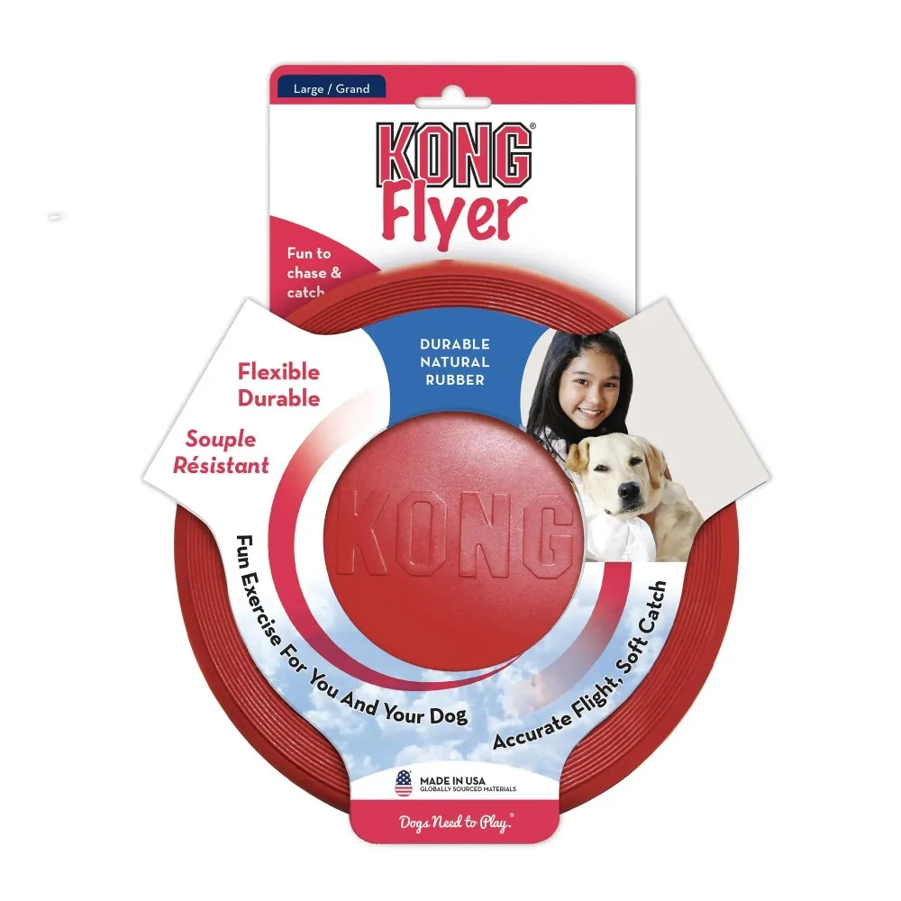 KONG Flyer Durable Rubber Flying Disc Dog Toy