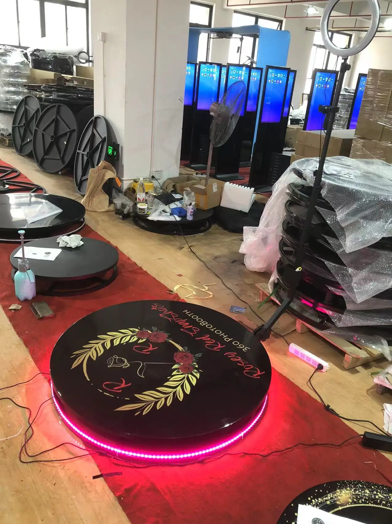 2022 New Remote Control Bottom LED Lights Fill Light High Quality Factory Price Fast Shipping Remote Control 360Photo Booth