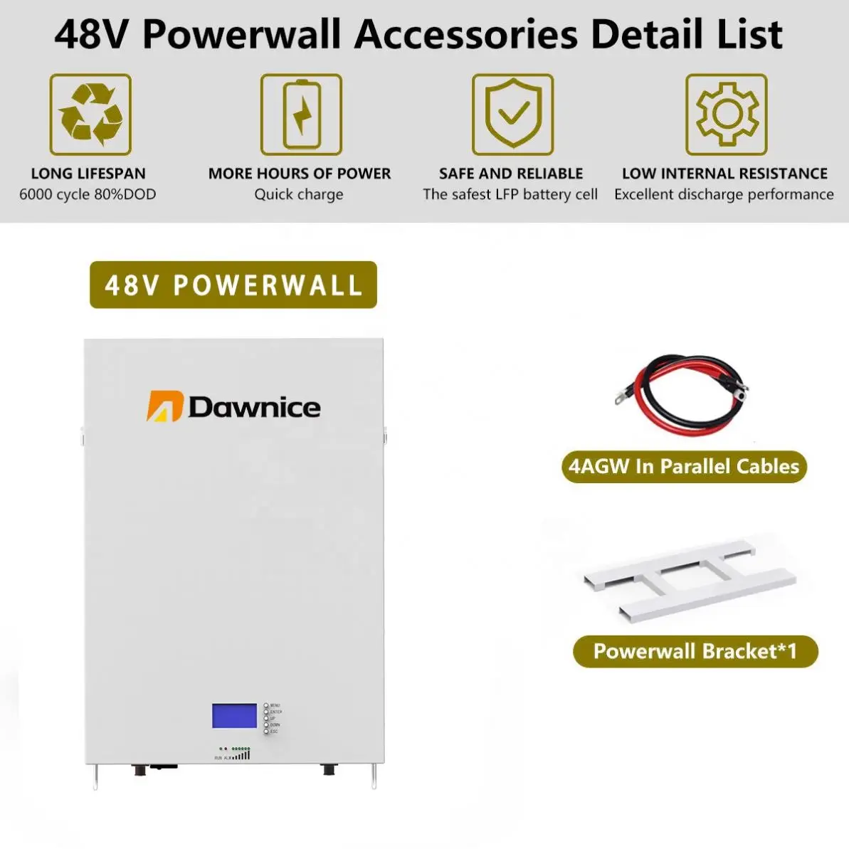 Europa Eu stock powerwall 48v 4.8wh powerwall de 10kw 15kw battery wall-mounted energy storage battery for home solar system`