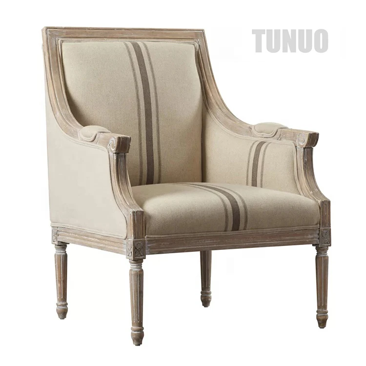 Classical Home Furniture Antique Vintage Solid Wood French Provincial Chaise Lounge Living Room Armchair
