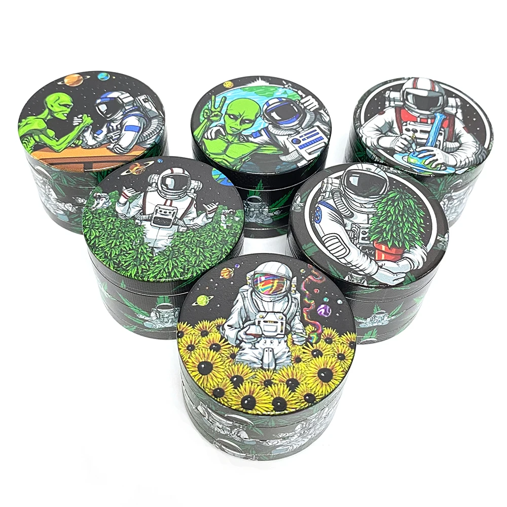 Smoking Accessories 50mm 4 Parts Zinc Herb Grinder Layer