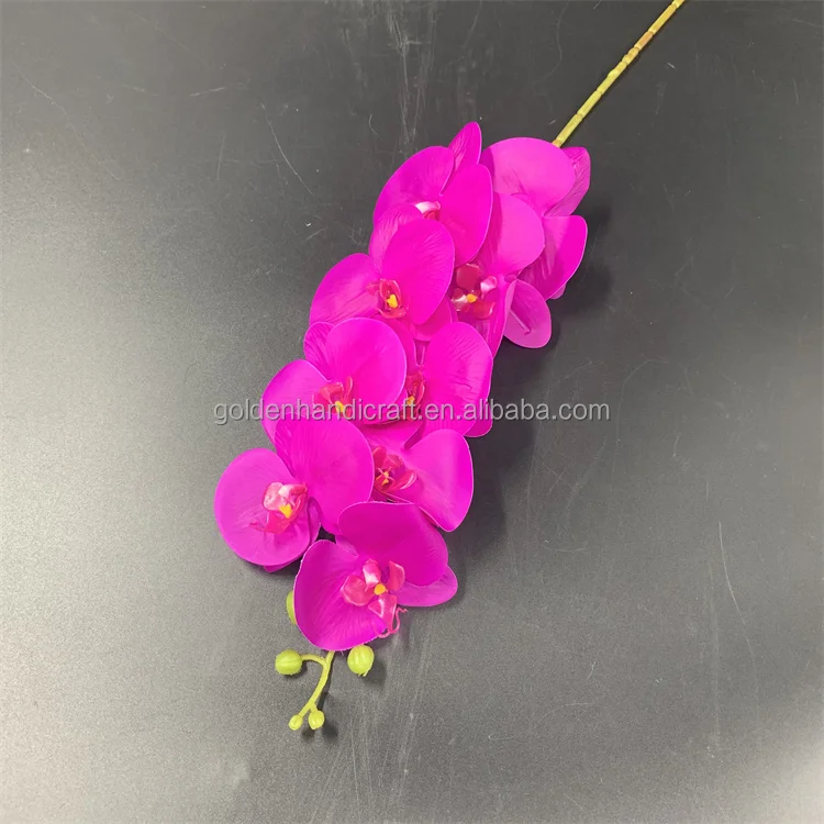 QSLH-W215 High Quality 9 Heads Artificial Phalaenopsis Butterfly Orchid Real Touch Orchids Latex Decorative Flower