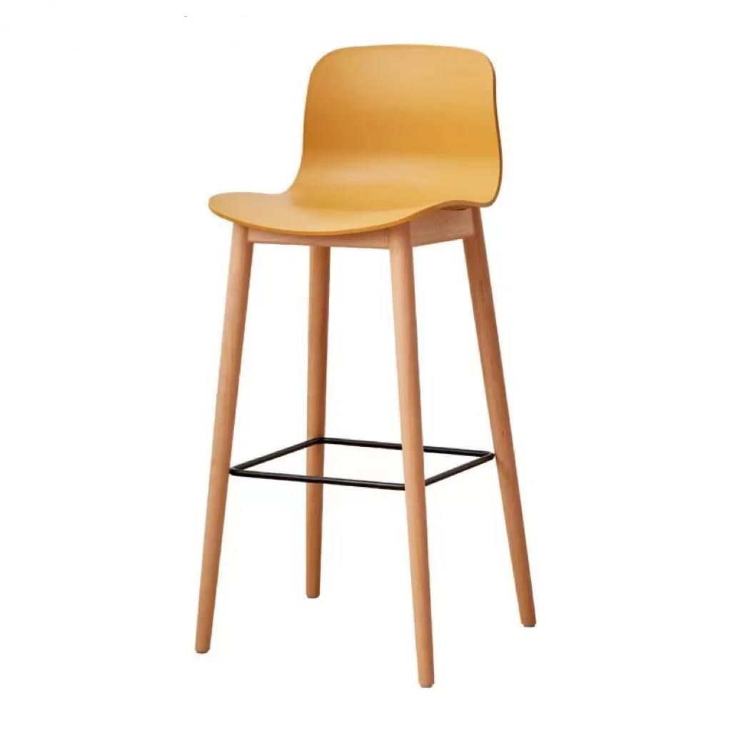 Modern Wood coffee Bar Chair leisure PP plastic hotel cafe restaurant club home bar stool exhibition hall reception bar chair