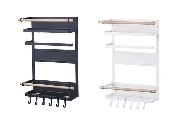 
Factory Direct Japanese Metal Magnetic Suction Scene Large Refrigerator Kitchen Organizer Rack Storage New Fashion 2020 