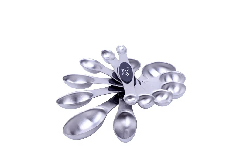 Magnetic 8 Pcs Stainless Steel Measuring Tool Measuring Spoons Set  For Kitchen Baking