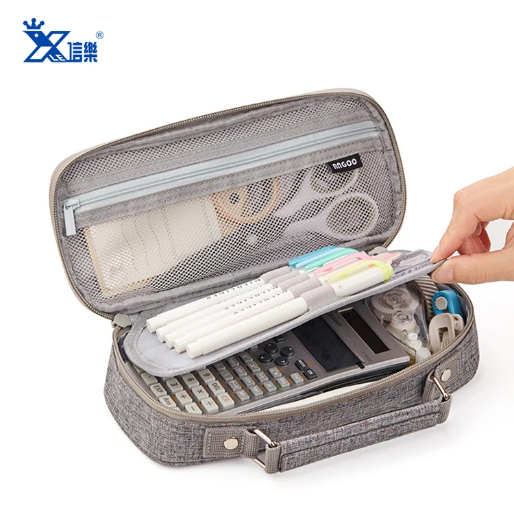 Stationery supplies storage carry bag custom logo estuches de lapiz fabric big pencil pouches bag Large Capacity Pencil Case