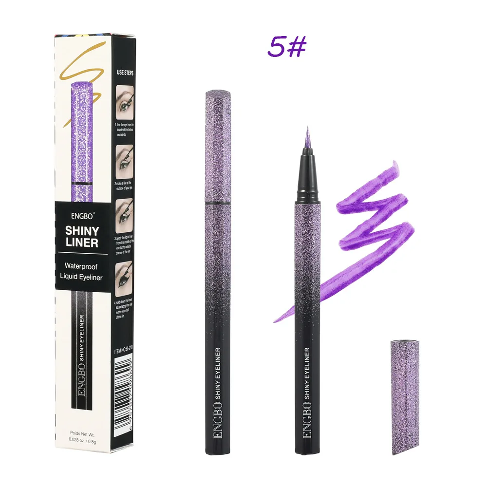 New Design ENGBO Quick-dry Glitter Eyeliner Pen Waterproof Longlasting Custom Private Label Makeup